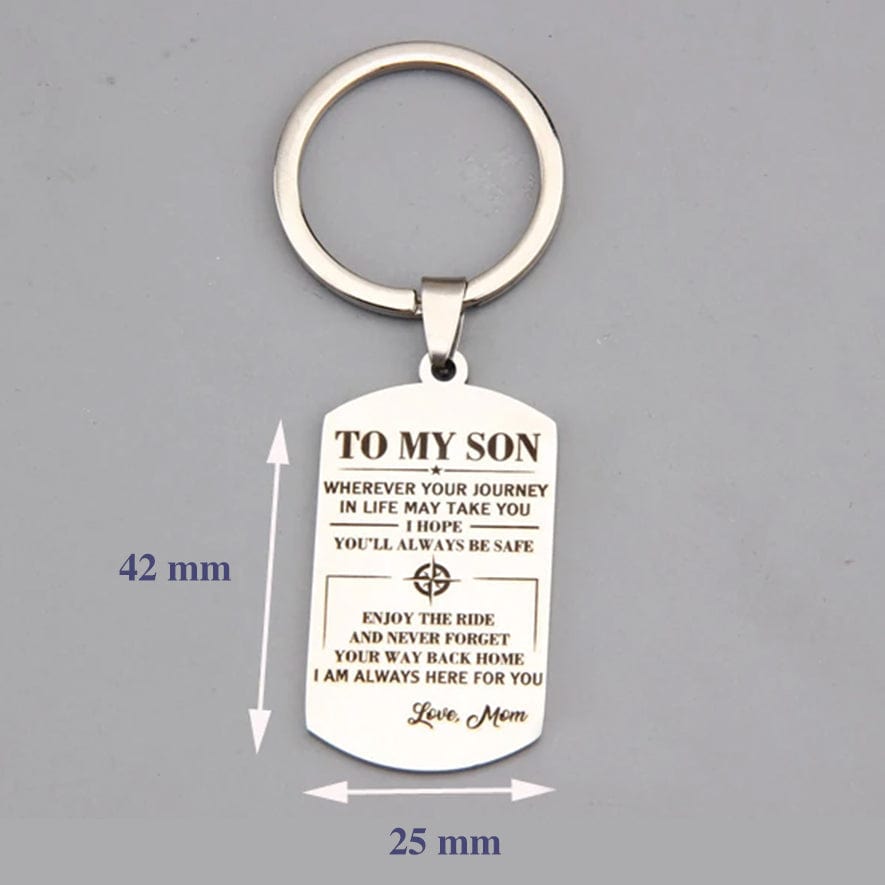 SON MOM - ALWAYS BE SAFE - KEY CHAIN Keychain MelodyNecklace