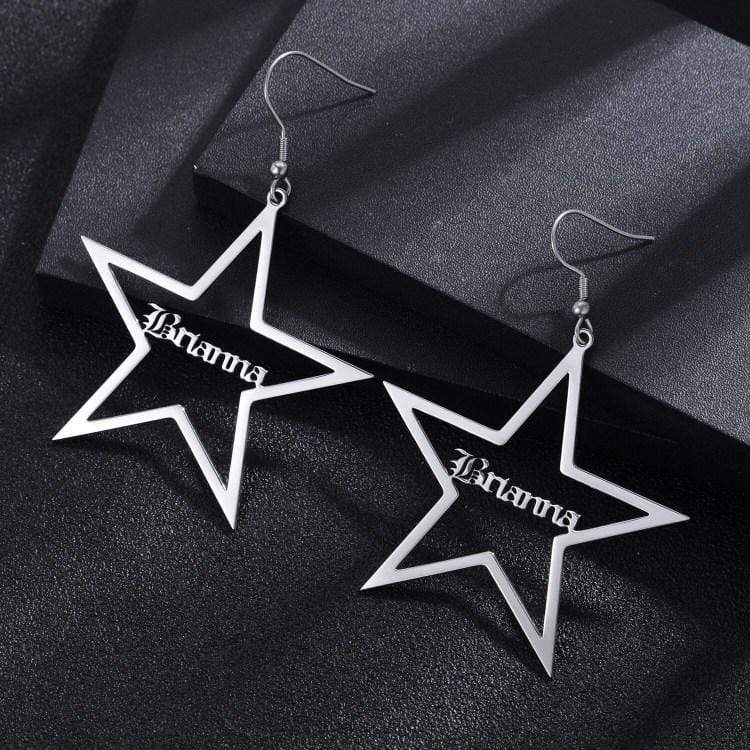 Star Drop Name Earrings Earring MelodyNecklace