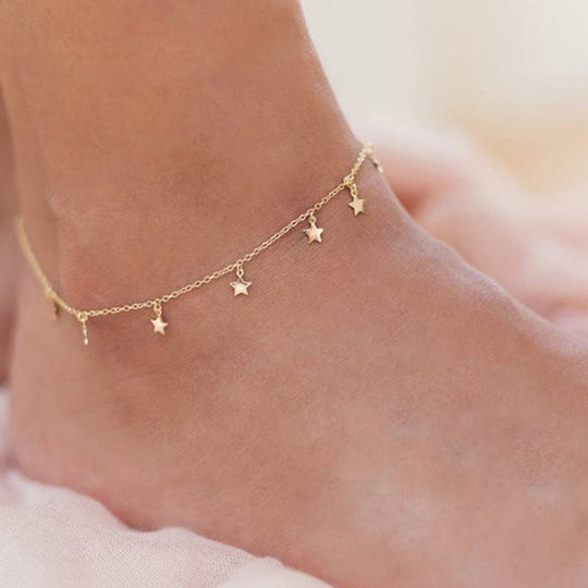 Stars Chain Anklet Earrings Kosiner