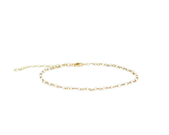 Summer Jewelry Freshwater pearl anklet Gold pearl anklet Anklet MelodyNecklace