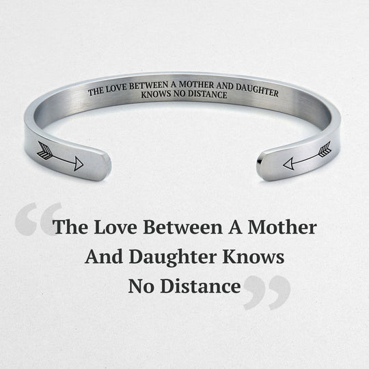 The Love Between a Mother and Daughter is Forever Personalizable Cuff Bracelet Cuff Bracelet Mint & Lily