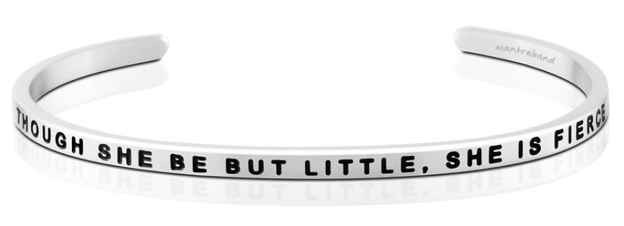 Though She Be But Little, She Is Fierce adjustable bracelet bangle Silver Bracelets MelodyNecklace