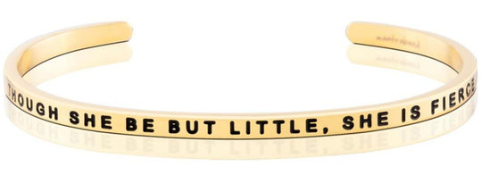 Though She Be But Little, She Is Fierce adjustable bracelet bangle Yellow Gold Bracelets MelodyNecklace