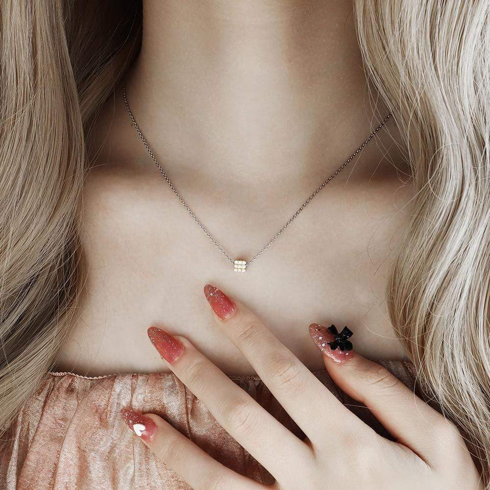 Three-dimensional Rubik's Cube Pendant Necklace for girl MelodyNecklace