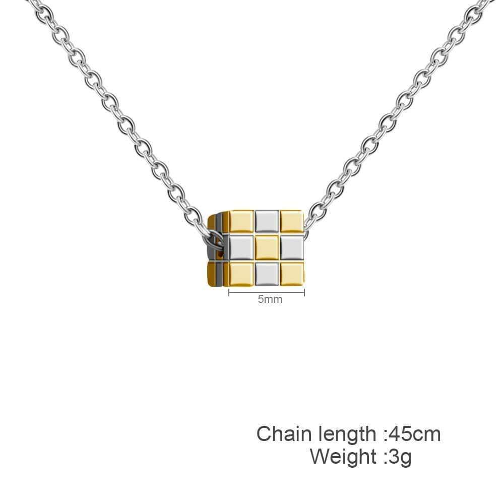 Three-dimensional Rubik's Cube Pendant Necklace for girl MelodyNecklace