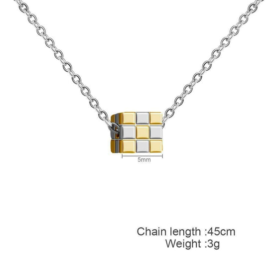 Three-dimensional Rubik's Cube Pendant Necklace for girl MelodyNecklace