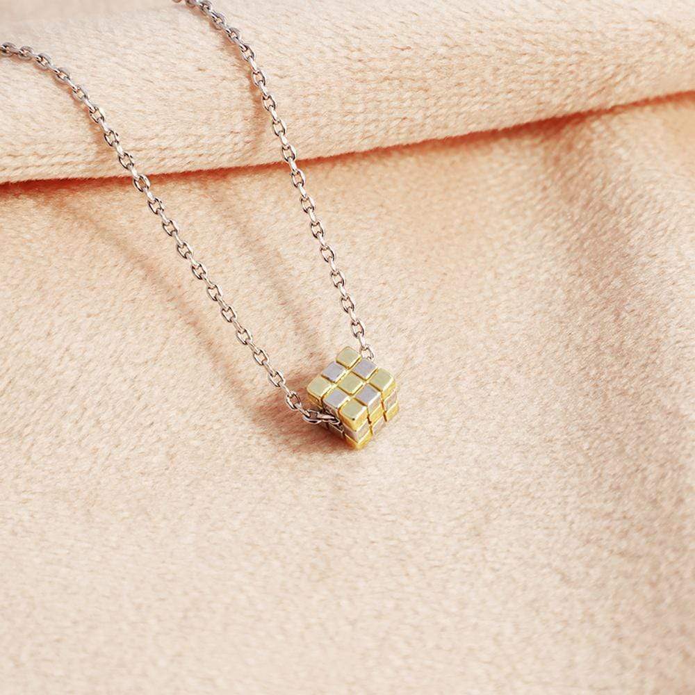 Three-dimensional Rubik's Cube Pendant Necklace for girl MelodyNecklace