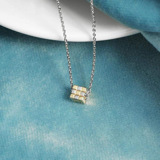 Three-dimensional Rubik's Cube Pendant Necklace for girl MelodyNecklace
