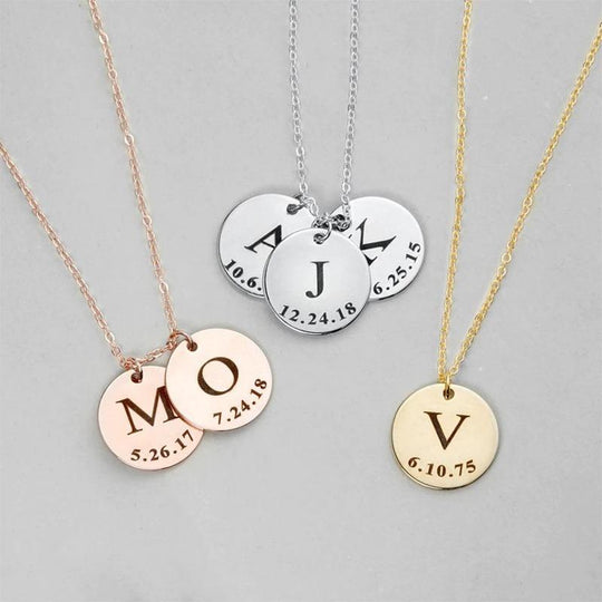 Tiny Birthday Initials Necklace Mom Necklace MelodyNecklace