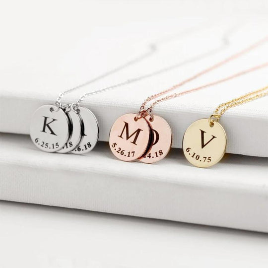 Tiny Birthday Initials Necklace Mom Necklace MelodyNecklace