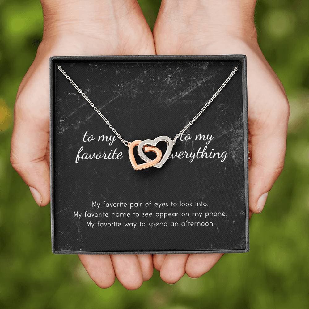 To My Favorite, To My Everything Interlocking Hearts Necklace Myron Necklace MelodyNecklace