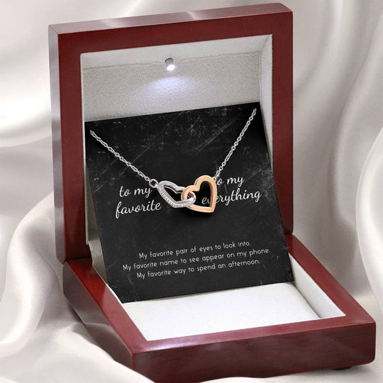 To My Favorite, To My Everything Interlocking Hearts Necklace Myron Necklace MelodyNecklace