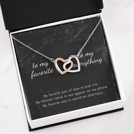 To My Favorite, To My Everything Interlocking Hearts Necklace Myron Necklace MelodyNecklace