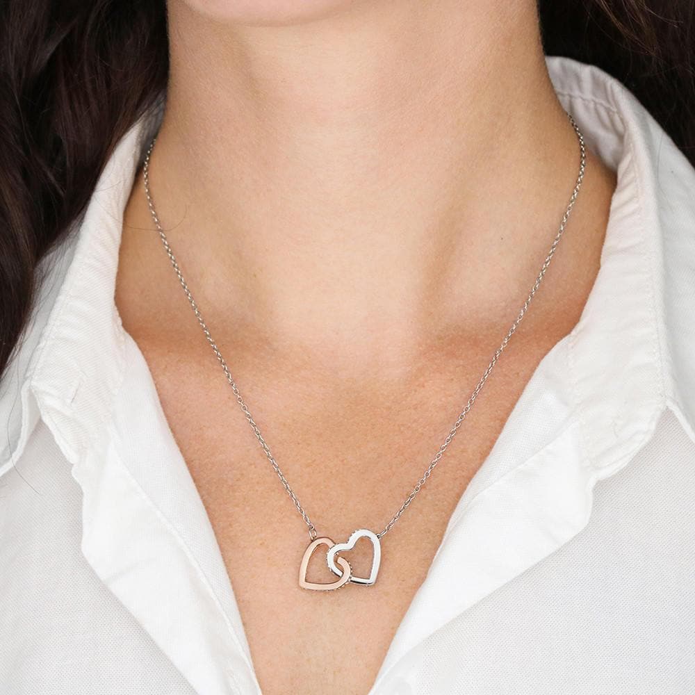 To My Favorite, To My Everything Interlocking Hearts Necklace Myron Necklace MelodyNecklace