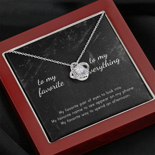 To My Favorite, To My Everything Love Knot Necklace Myron Necklace MelodyNecklace