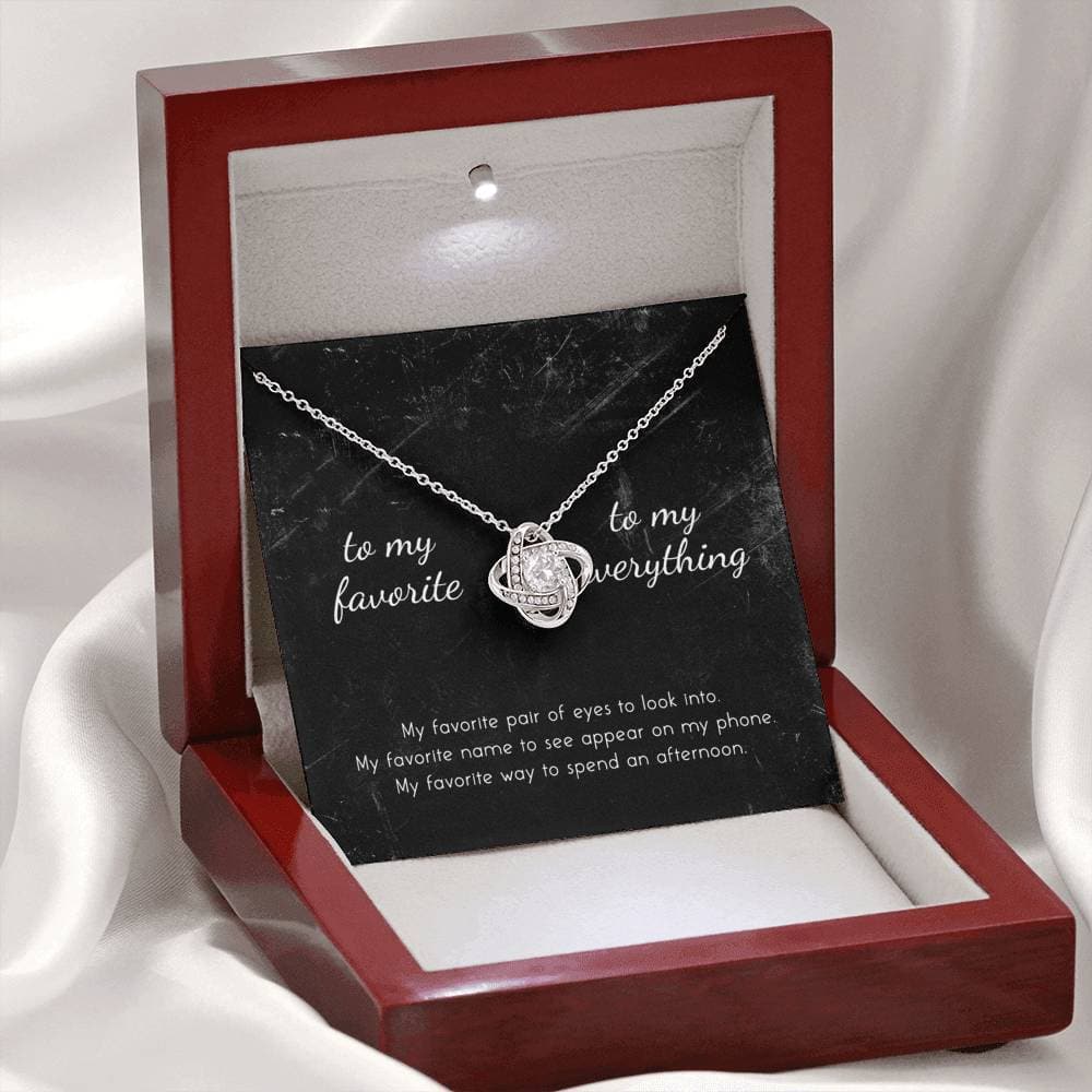 To My Favorite, To My Everything Love Knot Necklace Myron Necklace MelodyNecklace