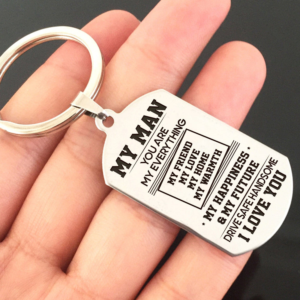 To My Man - Drive Safe Handsome - Keychain Keychain MelodyNecklace