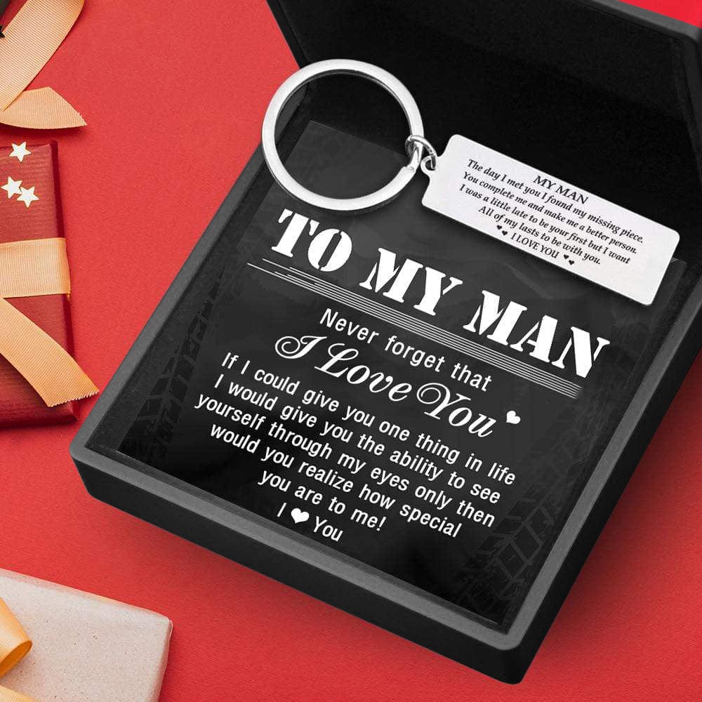 To My Man I Love You Keychain "I Want All of My Lasts to Be with You" Keychain MelodyNecklace