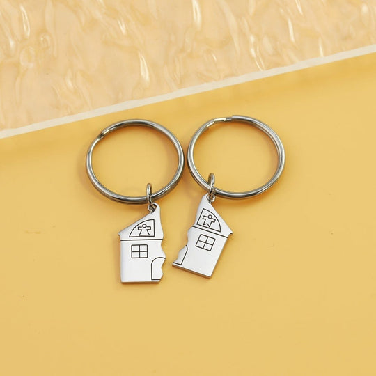 Together We Make a family-House Puzzle Keychains(2 keychains) Keychain MelodyNecklace