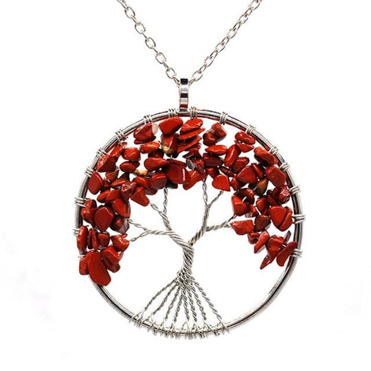 Tree of Life Crystal Necklace Red Jasper bloomshock