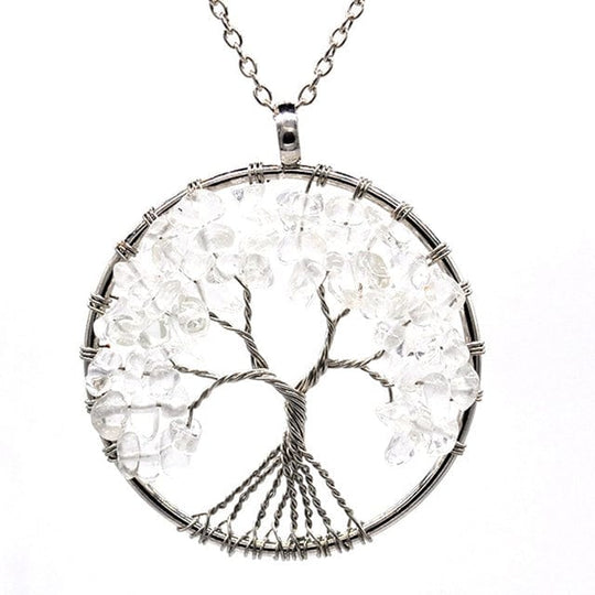 Tree of Life Crystal Necklace White Crystal bloomshock