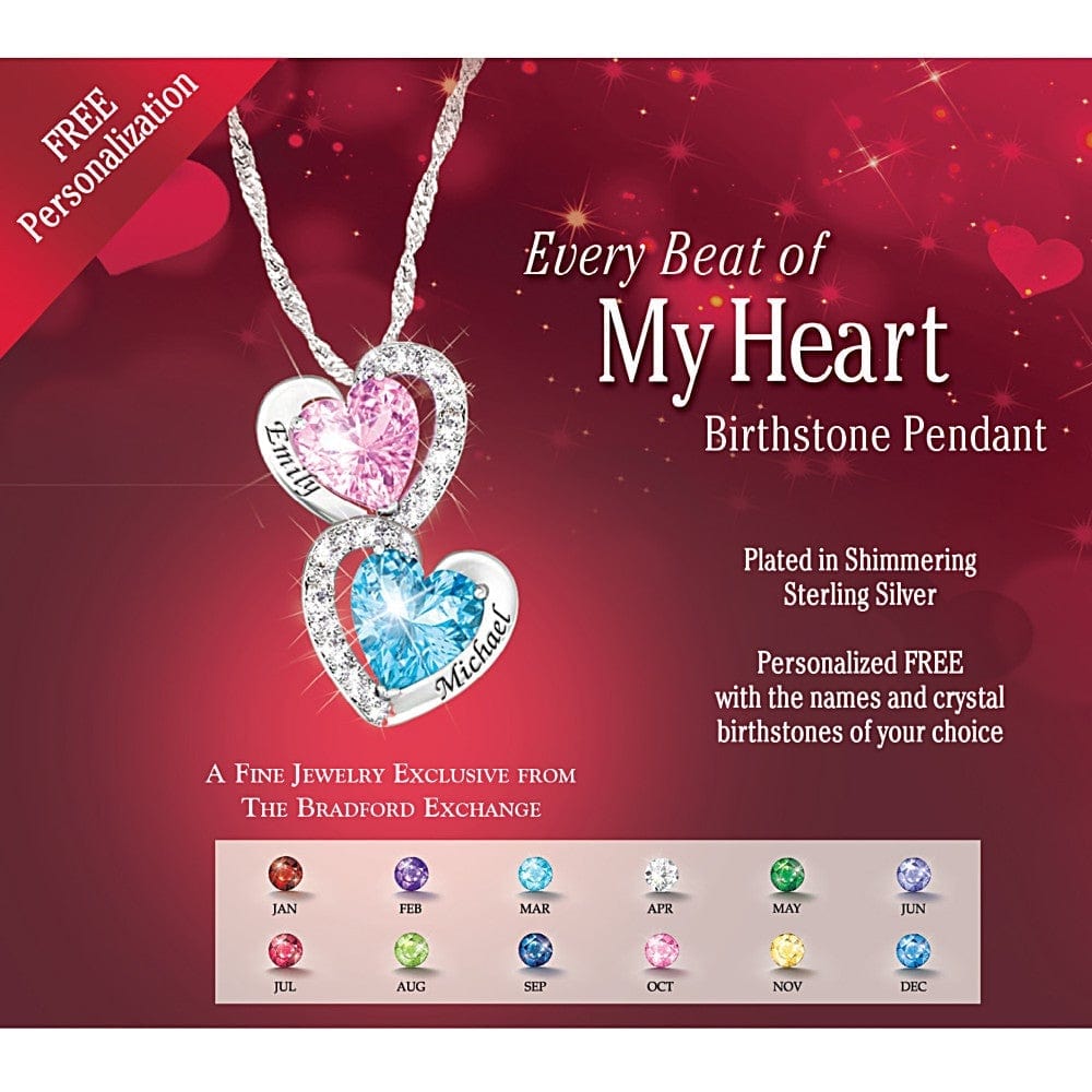 Valentine's Day Gift Every Beat Of My Heart Personalized Birthstone Necklace Valentine Necklace MelodyNecklace