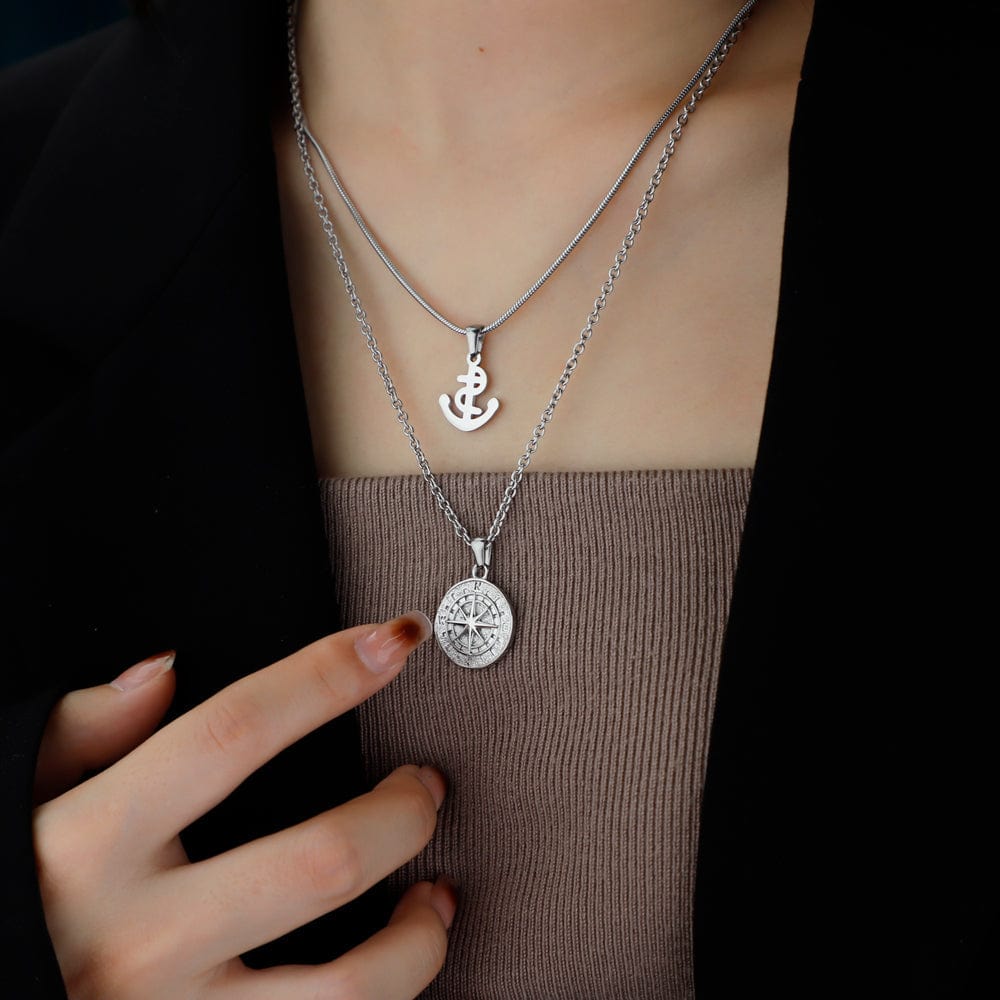 WOMENS COMPASS PENDANT NECKLACE Quillingx