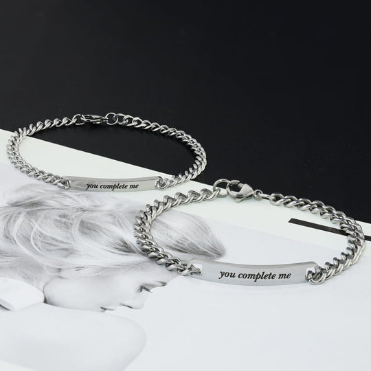 "You complete me" Adjustable Couple Bracelet(2 bracelets) Couple Bracelet MelodyNecklace