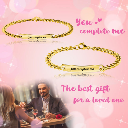 "You complete me" Adjustable Couple Bracelet(2 bracelets) Couple Bracelet MelodyNecklace