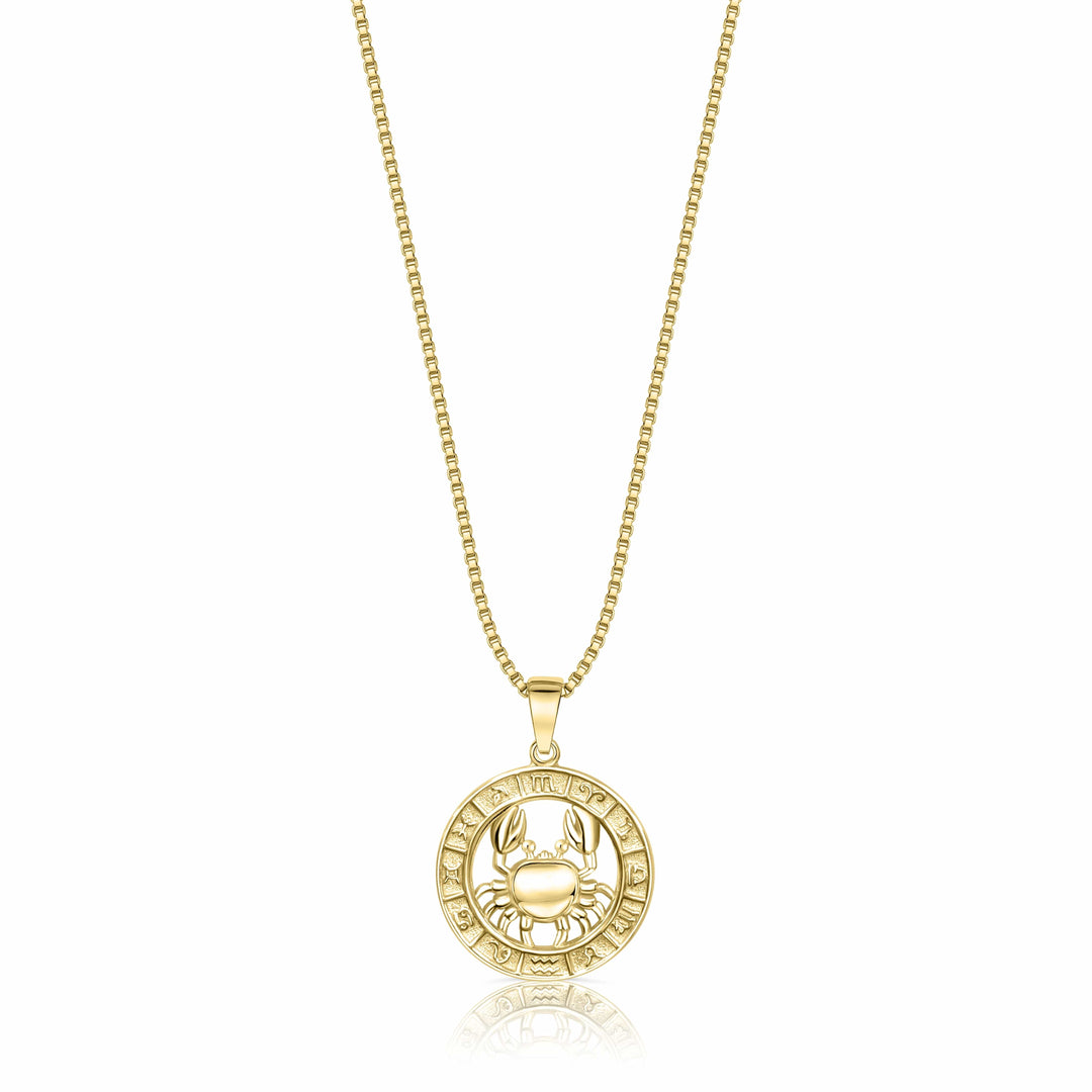 Zodiac Constellation Coin Necklace Cancer / 14KT Gold Vermeil Necklace MelodyNecklace